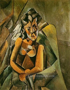  ist - Woman Sitting 1909 cubist Pablo Picasso